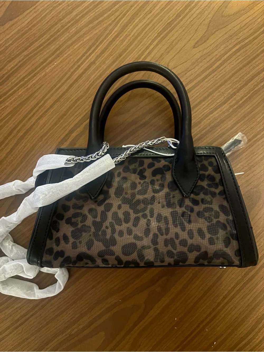 NWT - Steve Madden - mesh leopard bag
